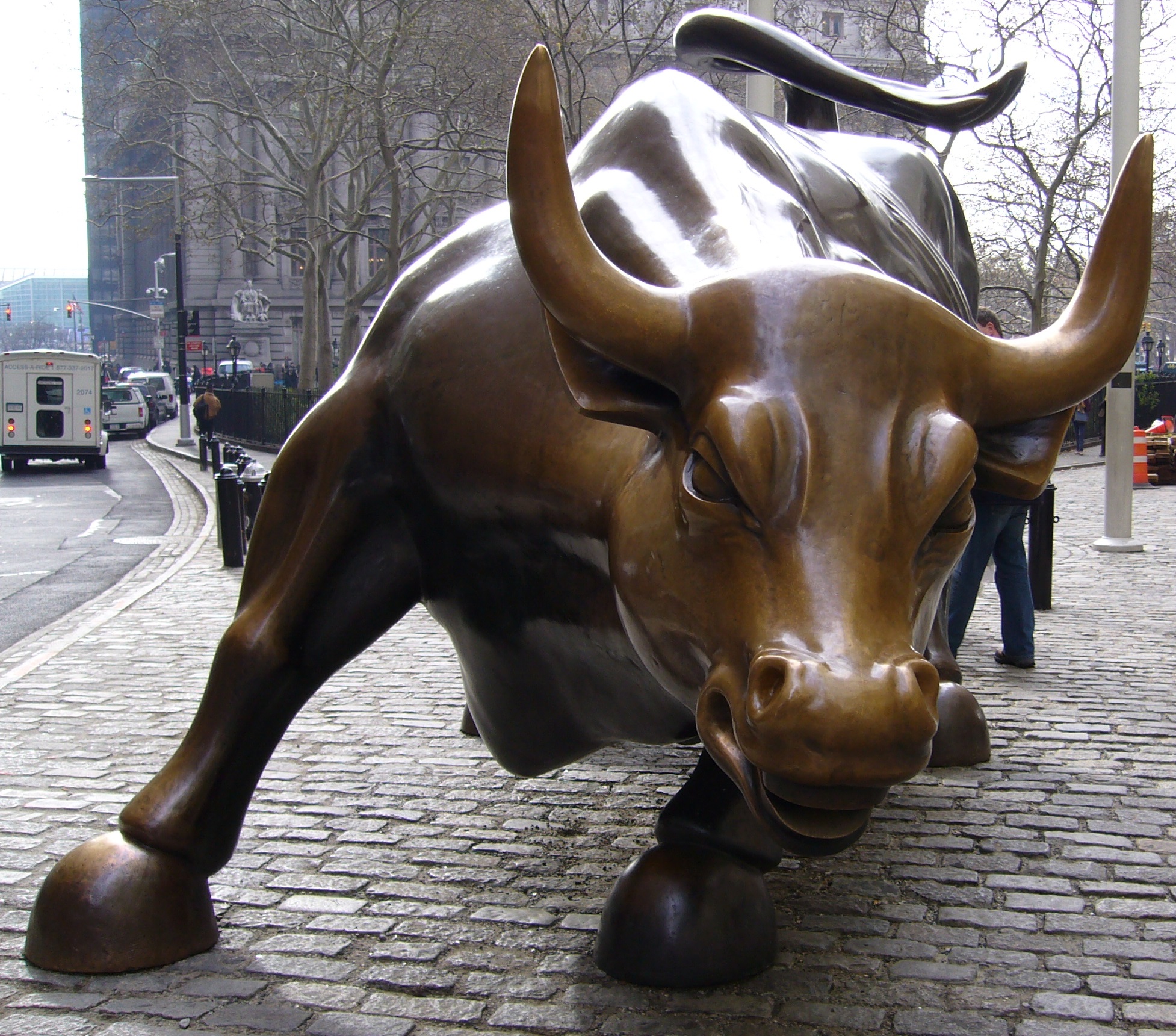 Bronze bull statue, representing bull market